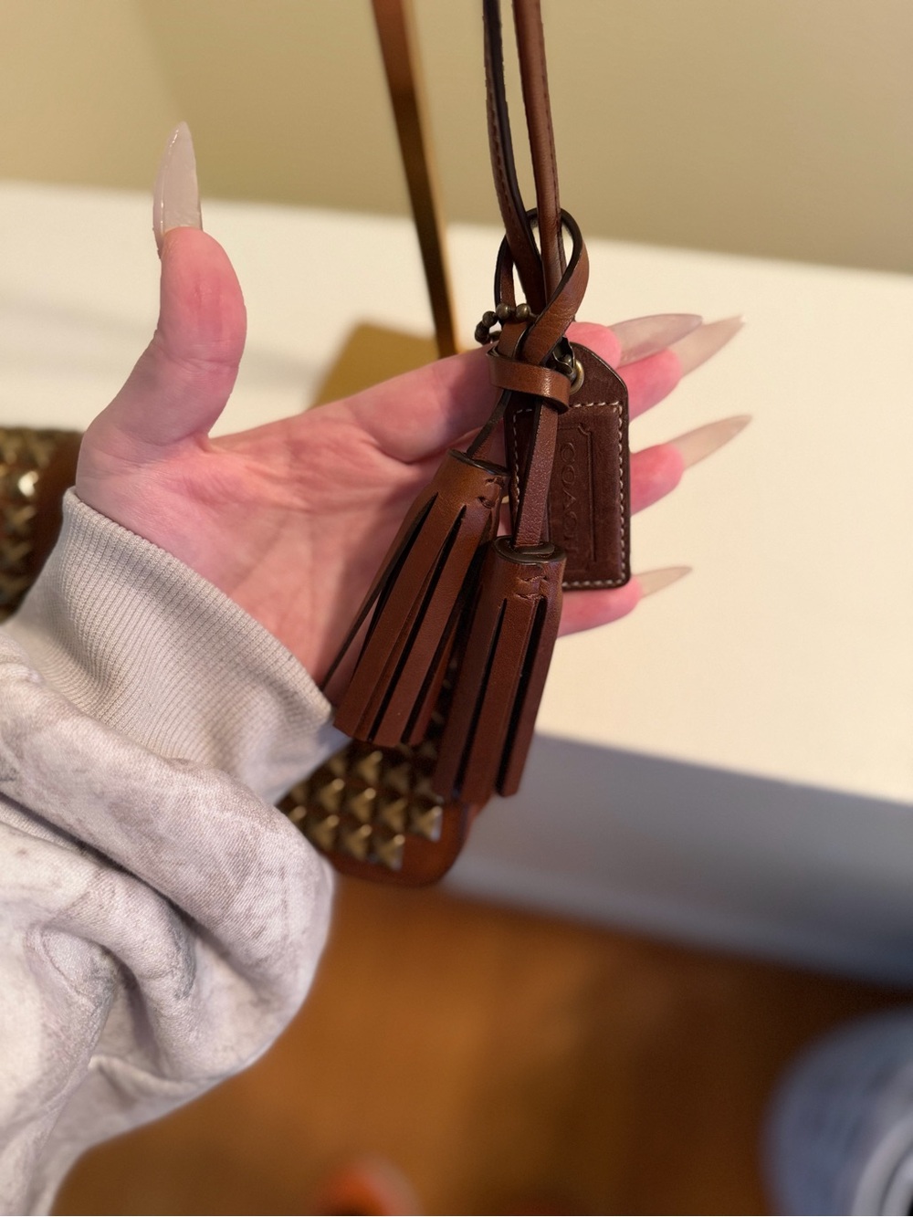 Coach limited edition archival Studded Brown Leather Crossbody - Picture 5 of 6